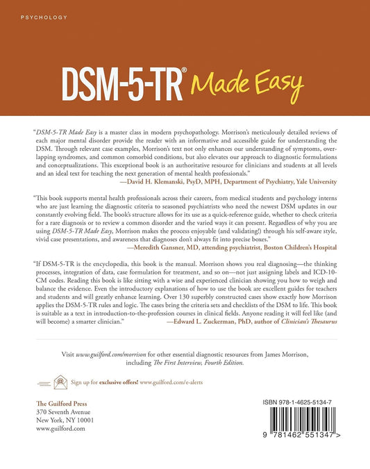 DSM-5-TR® Made Easy : The Clinician's Guide to Diagnosis by James Morrison HB
