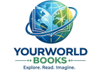 A logo for YOURWORLD BOOKS on a white background, featuring a blue and green globe with an open book and orbit ring, and the text 'YOURWORLD BOOKS' and 'Explore. Read.
