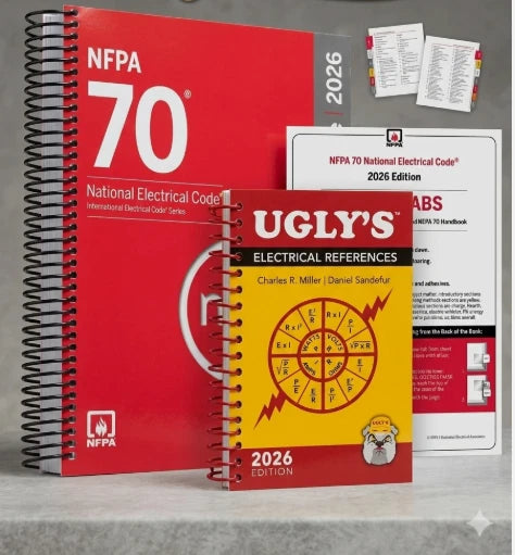 NFPA 70 NEC 2026 Code Book + Ugly's Electrical References Spiral + Index Tabs 2026