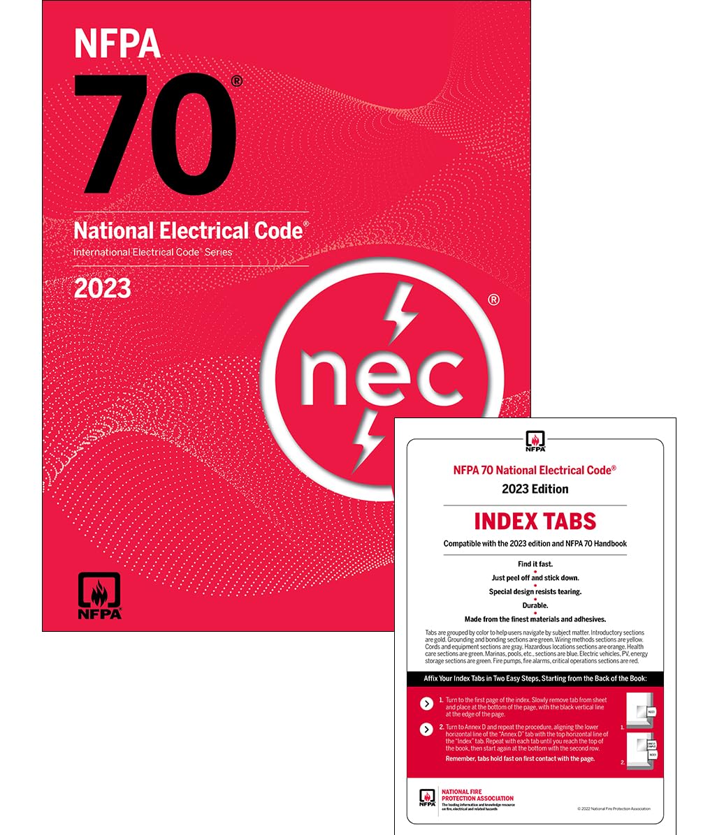 NFPA 70 NEC 2023 Paperback with Index Tabs