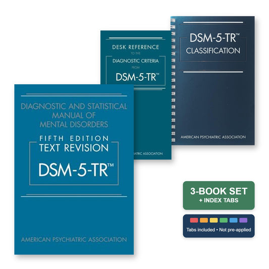 DSM-5-TR 3-book set: DSM-5-TR paperback, Desk Reference, spiral Classification and index tabs