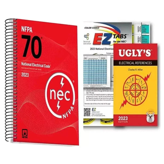 NFPA 70 2023 NEC Code Book + Ugly's Electrical Ref Spiral + EZ TAB USA STOCK FS